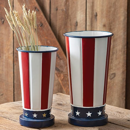 Rynx | Patriotic metal vases, set of two