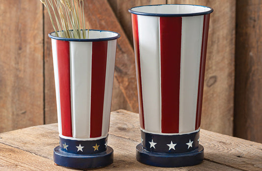 Rynx | Patriotic metal vases, set of two