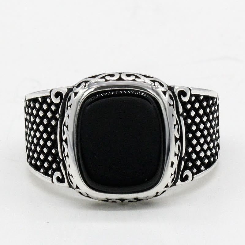 RYNX | Black Onyx and Silver Ring for the Modern Man - Max