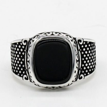 RYNX | Black Onyx and Silver Ring for the Modern Man - Max