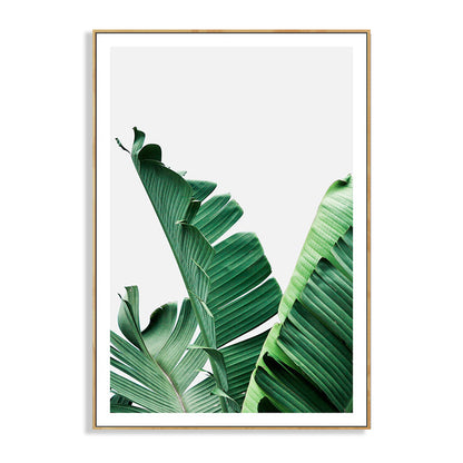 Rynx | Green Banana Leaf Canvas Art Textured Tropical Bedroom Wall Decor, Different Size