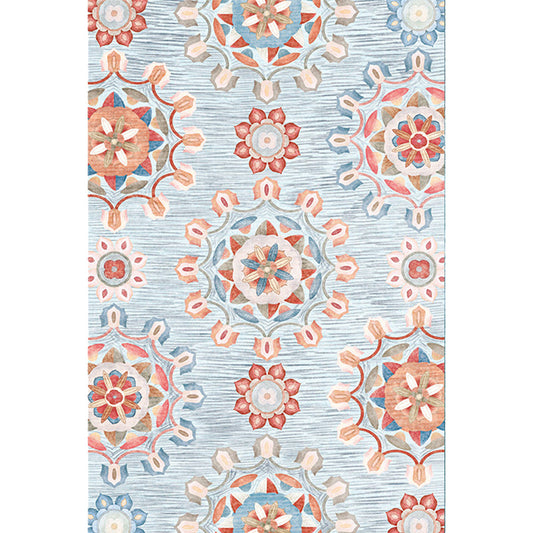 Rynx | Multicolored Shabby Chic Rug Polyester Tribal Pattern Rug Pet Friendly Washable Non-Slip Back Rug for Decoration