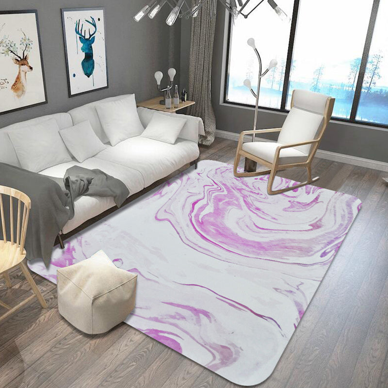 Rynx | Unusual Watercolor Pattern Rug with Swirl Stripe Multicolor Modernist Rug Polyester Washable Anti-Slip Carpet for Living Room