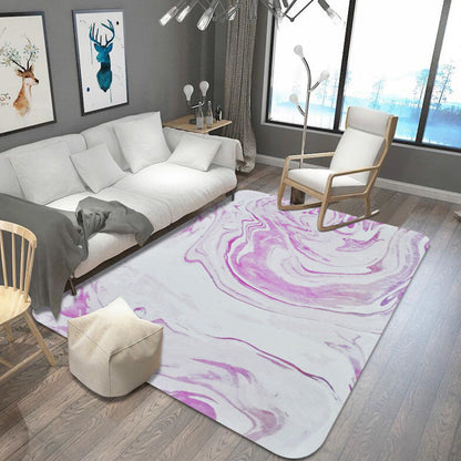Rynx | Unusual Watercolor Pattern Rug with Swirl Stripe Multicolor Modernist Rug Polyester Washable Anti-Slip Carpet for Living Room