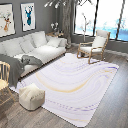 Rynx | Unusual Watercolor Pattern Rug with Swirl Stripe Multicolor Modernist Rug Polyester Washable Anti-Slip Carpet for Living Room