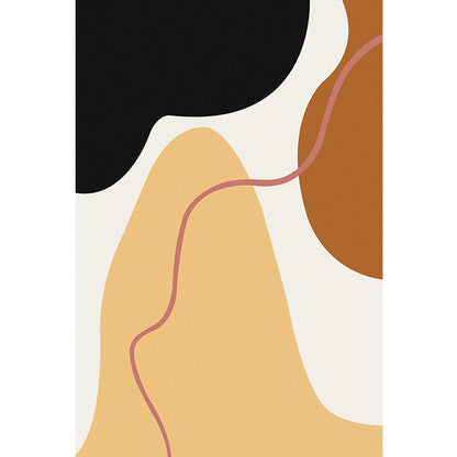 Rynx | Modernist Colorblock Rug Beige and Yellow Polyester Rug Non-Slip Backing Washable Pet Friendly Carpet for Bedroom