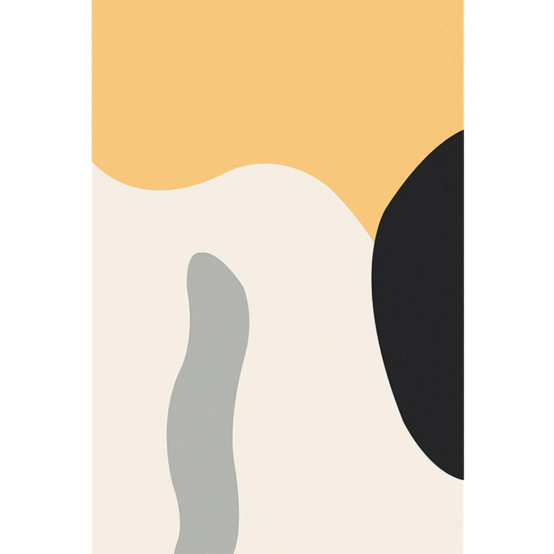 Rynx | Modernist Colorblock Rug Beige and Yellow Polyester Rug Non-Slip Backing Washable Pet Friendly Carpet for Bedroom