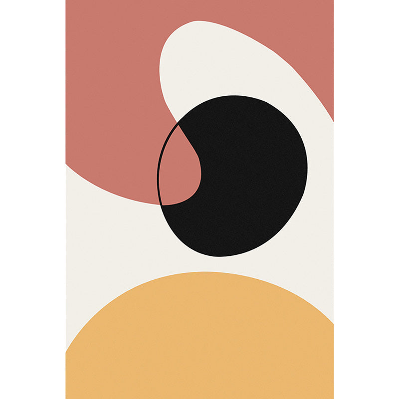 Rynx | Modernist Colorblock Rug Beige and Yellow Polyester Rug Non-Slip Backing Washable Pet Friendly Carpet for Bedroom