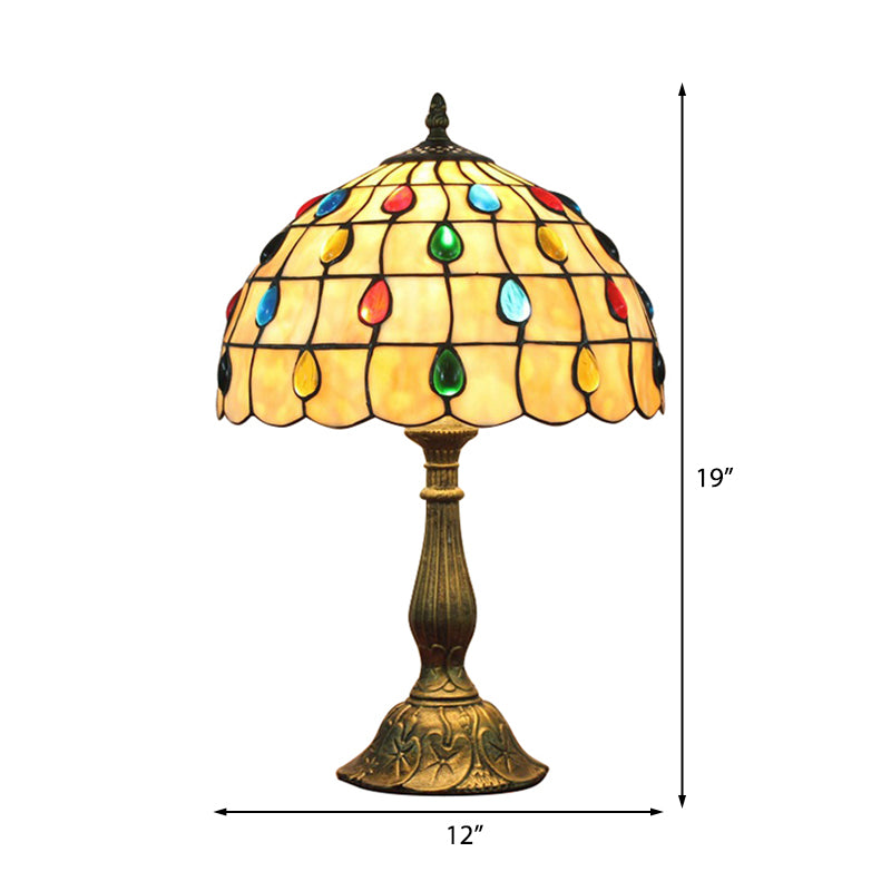 Rynx | OpalGlow - Wide Shell Table Lamp with Droplet Jewelry