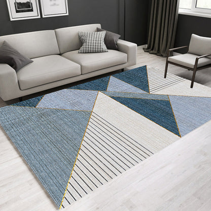 Rynx | Casual Contemporary Rug Multicolor Geometric and Striped Pattern Rug Washable Pet Friendly Non-Slip Carpet for Living Room