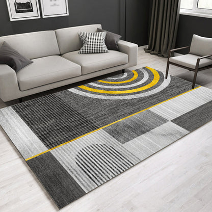 Rynx | Casual Contemporary Rug Multicolor Geometric and Striped Pattern Rug Washable Pet Friendly Non-Slip Carpet for Living Room