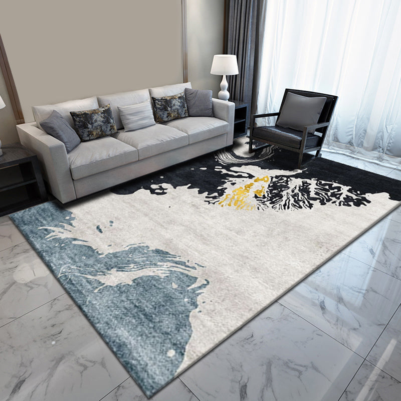 Rynx | Multicolor Brushstroke Pattern Rug Polyester Modern Rug Washable Anti-Slip Pet Friendly Area Rug for Living Room