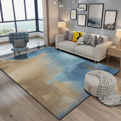 Rynx | Multicolor Brushstroke Pattern Rug Polyester Modern Rug Washable Anti-Slip Pet Friendly Area Rug for Living Room