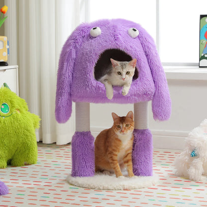 Rynx | 2-in-1 Monster-Themed Cat Tree with Sisal Scratching Posts and Large Condo