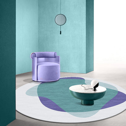 Rynx | Modern Colorblock Rug Green Polyester Rug Non-Slip Backing Washable Pet Friendly Carpet for Home