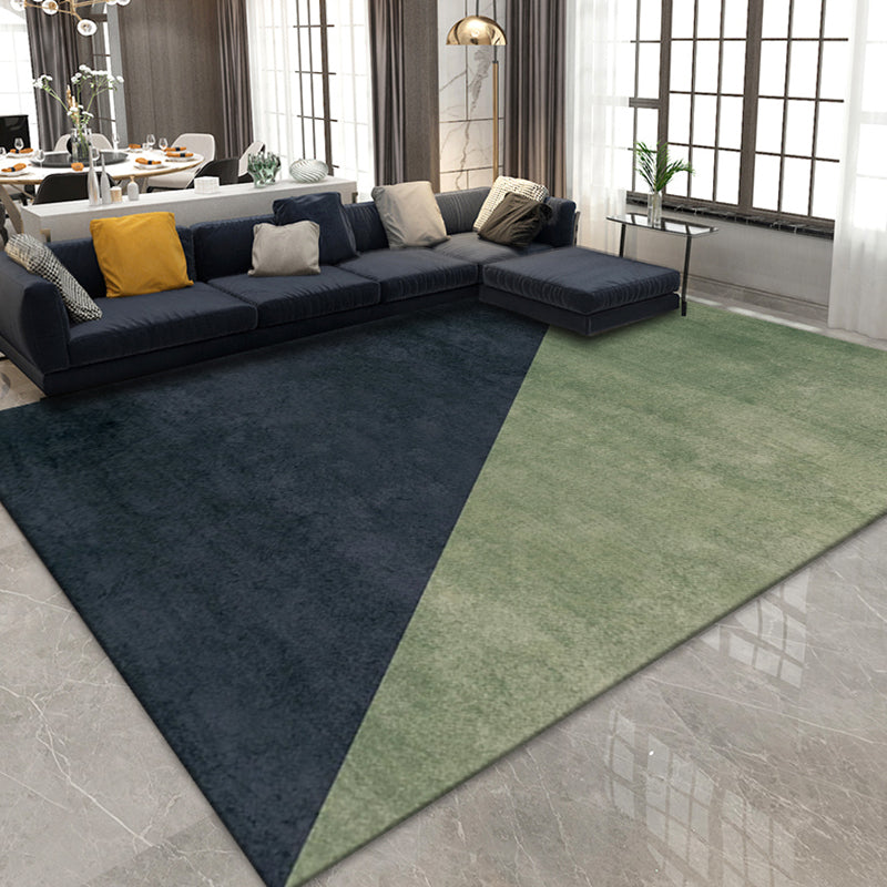 Rynx | Modernist Colorblock Rug Black Multicolor Polyester Rug Non-Slip Backing Washable Pet Friendly Carpet for Home