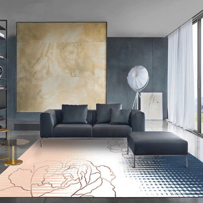 Rynx | Multicolor Ombre Pattern Rug Polyester Modern Rug Washable Anti-Slip Pet Friendly Area Rug for Living Room