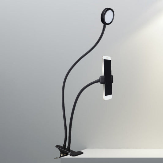 Rynx | Round Fill Flush Lamp Contemporary Metal Black/White LED Flexible Sink Lighting with Clip Base