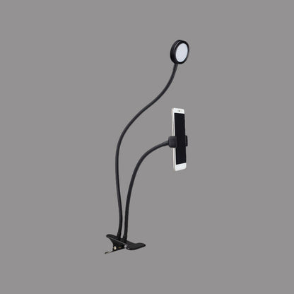 Rynx | Round Fill Flush Lamp Contemporary Metal Black/White LED Flexible Sink Lighting with Clip Base