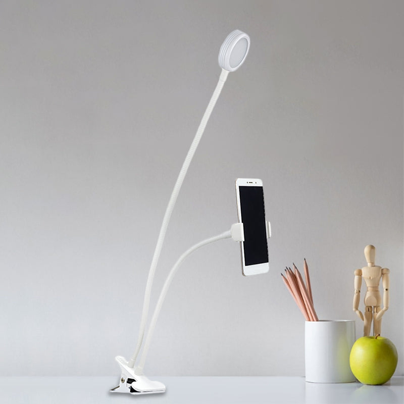 Rynx | Round Fill Flush Lamp Contemporary Metal Black/White LED Flexible Sink Lighting with Clip Base
