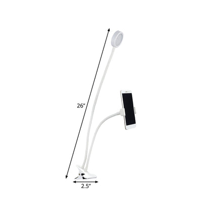Rynx | Round Fill Flush Lamp Contemporary Metal Black/White LED Flexible Sink Lighting with Clip Base