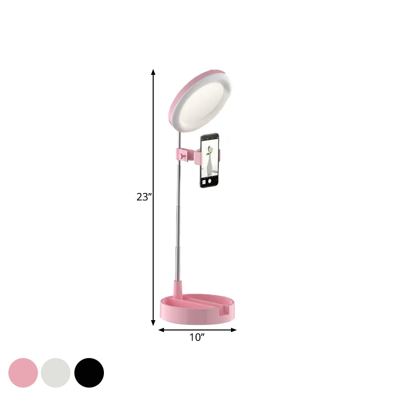 Rynx | Minimal Ring LED Make-Up Lighting Metal Phone Holder USB Fill Flush Lamp in Black/White/Pink