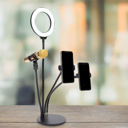 Rynx | Black Circle Mirror Lighting Modernist Metal LED Fill Flash Lighting with USB Connection