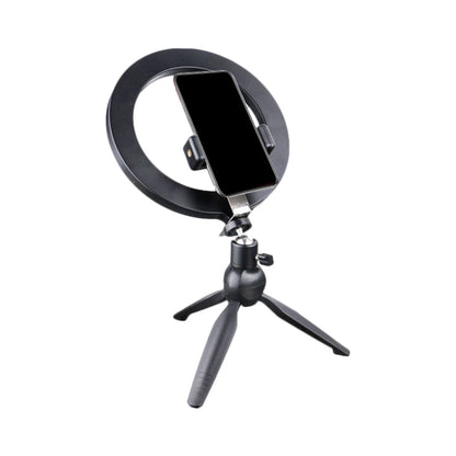 Rynx | Phone Holder LED Makeup Light Minimalist Black Tripod Fill Light Lighting with Round Metal Shade