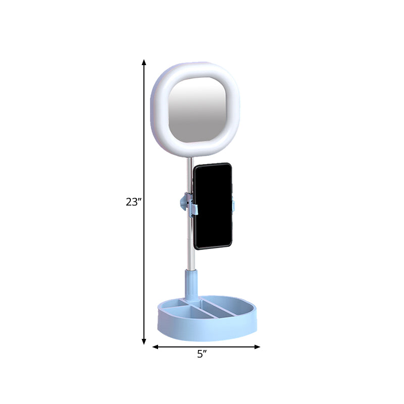 Rynx | Square LED Mirror Light Simple Style Metallic Black/Pink/Blue Finish Fill Light with USB Connection