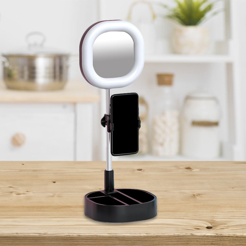 Rynx | Square LED Mirror Light Simple Style Metallic Black/Pink/Blue Finish Fill Light with USB Connection