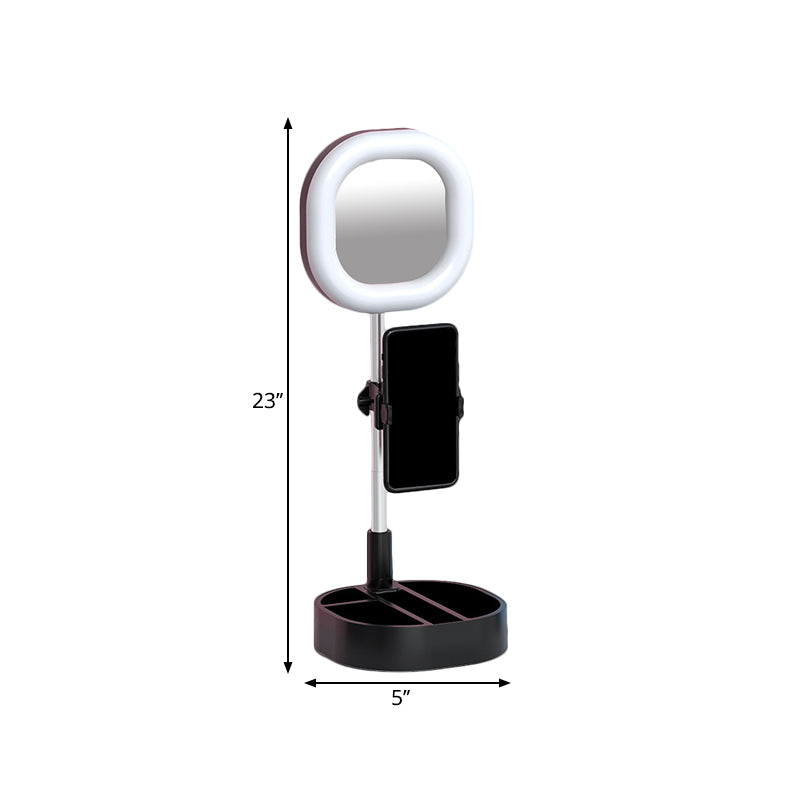 Rynx | Square LED Mirror Light Simple Style Metallic Black/Pink/Blue Finish Fill Light with USB Connection