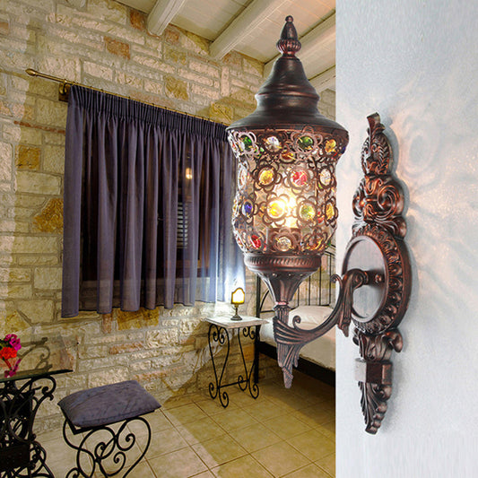 Rynx | Antique Copper Urn Wall Lamp Bohemian Metal 1 Lamp Bedroom Wall-mounted Lighting