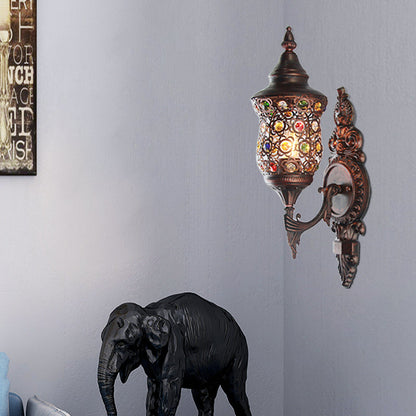 Rynx | Antique Copper Urn Wall Lamp Bohemian Metal 1 Lamp Bedroom Wall-mounted Lighting