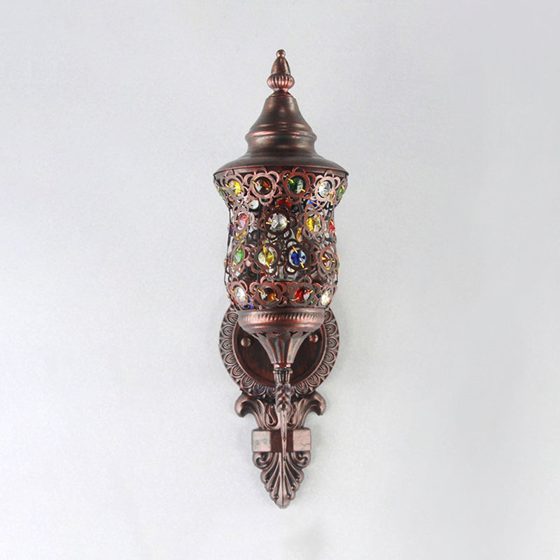 Rynx | Antique Copper Urn Wall Lamp Bohemian Metal 1 Lamp Bedroom Wall-mounted Lighting