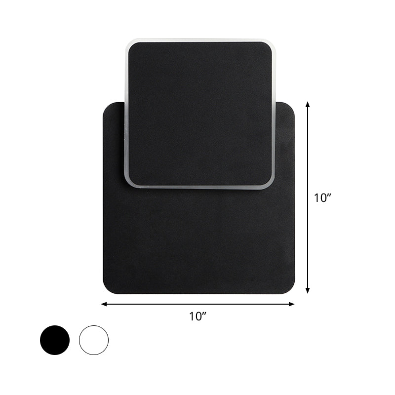 Rynx | Nordic Squared Movable Wall Lamp Iron Living Room LED Ceiling Mount Wall Light in Black/White with Acrylic Shade, Warm/White Light