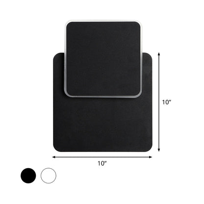 Rynx | Nordic Squared Movable Wall Lamp Iron Living Room LED Ceiling Mount Wall Light in Black/White with Acrylic Shade, Warm/White Light