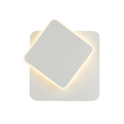 Rynx | Nordic Squared Movable Wall Lamp Iron Living Room LED Ceiling Mount Wall Light in Black/White with Acrylic Shade, Warm/White Light