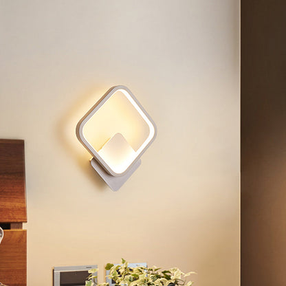 Rynx | Fillet Square Ring Acrylic Wall Light Simplicity White LED Wall Mounted Lamp in Warm/White Light, 10"/12" Wide
