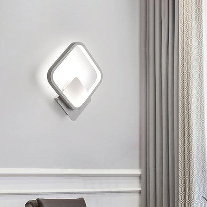 Rynx | Fillet Square Ring Acrylic Wall Light Simplicity White LED Wall Mounted Lamp in Warm/White Light, 10"/12" Wide