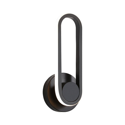 Rynx | Nightstand LED Wall Light Simple Black/White Wall Light Kit with Oval Aluminum Frame, Warm/White Light