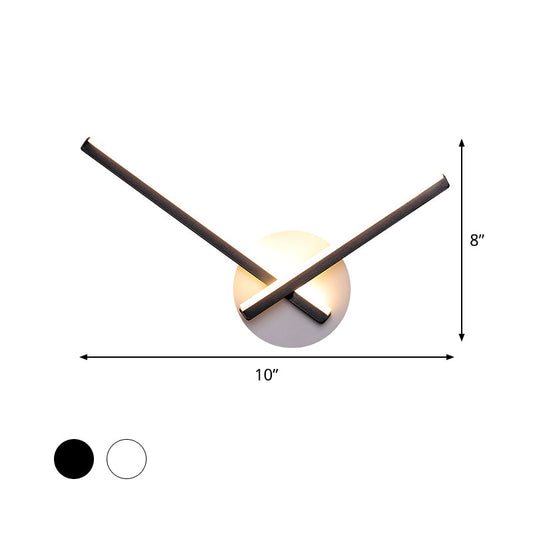 Rynx | Acrylic Cross Wall Lighting Ideas Minimalism Black/White LED Wall Lamp in Warm/White Light for Nightstand