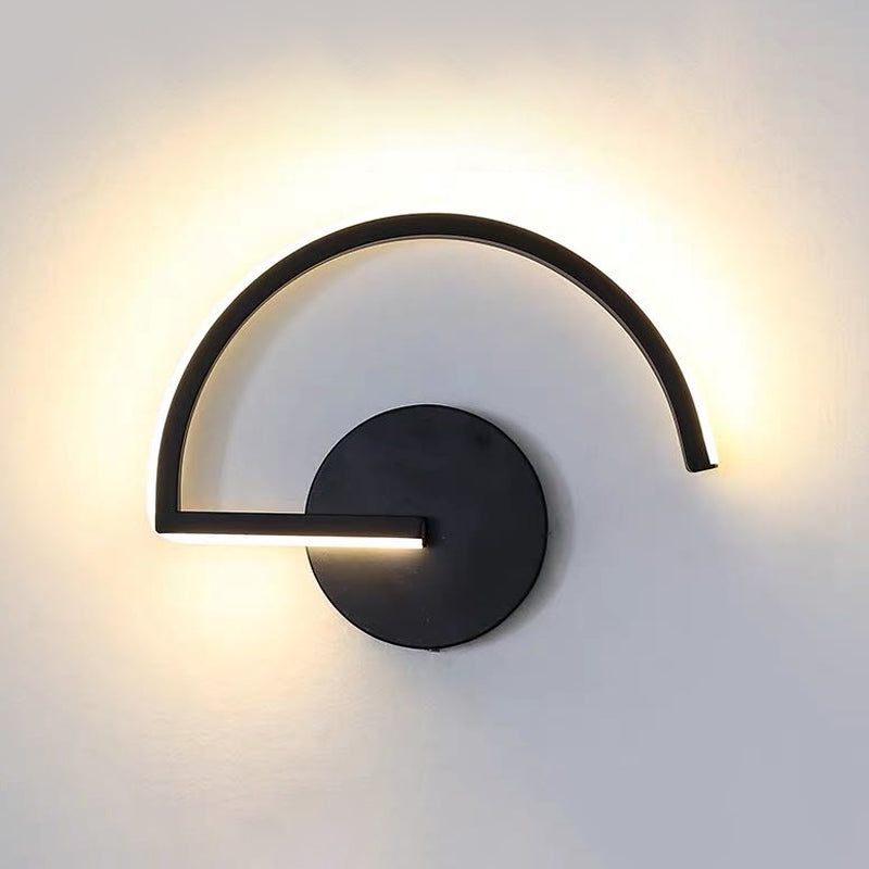 Rynx | Minimalistic Half-Round Metal Wall Lamp Ideas LED Wall-Mounted Lighting with Open Design, Warm/White Light