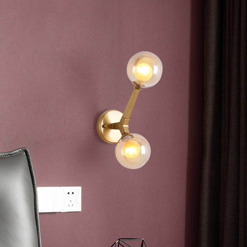 Rynx | Rotatable Tree Fork Wall Lights Ideas Modern Novelty Amber Glass 2 Bulbs Gold Wall Light Accessories