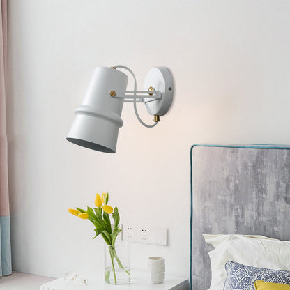 Rynx | Black/White Cone Wall Lamp Vintage Iron 1-Head Living Room Adjustable Wall Light Lighting Fixture