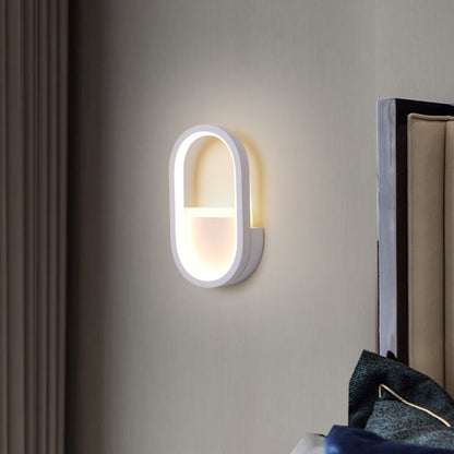 Rynx | Aluminum Ellips Mini Wall Lamp Simplicity White/Black LED Wall Fixture in Warm/White Light