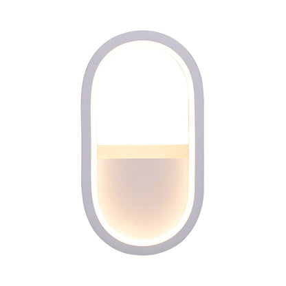 Rynx | Aluminum Ellips Mini Wall Lamp Simplicity White/Black LED Wall Fixture in Warm/White Light