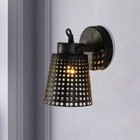 Rynx | Steel Wall Lamp with Hollow Design Industry 1/2/3-Head Indoor Rotating Wall Lamp in Black