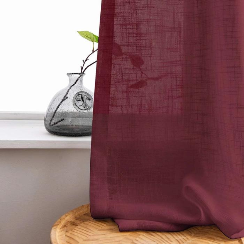 Rynx | Ela Linen Appearance Semi Transparent Curtains Tulle