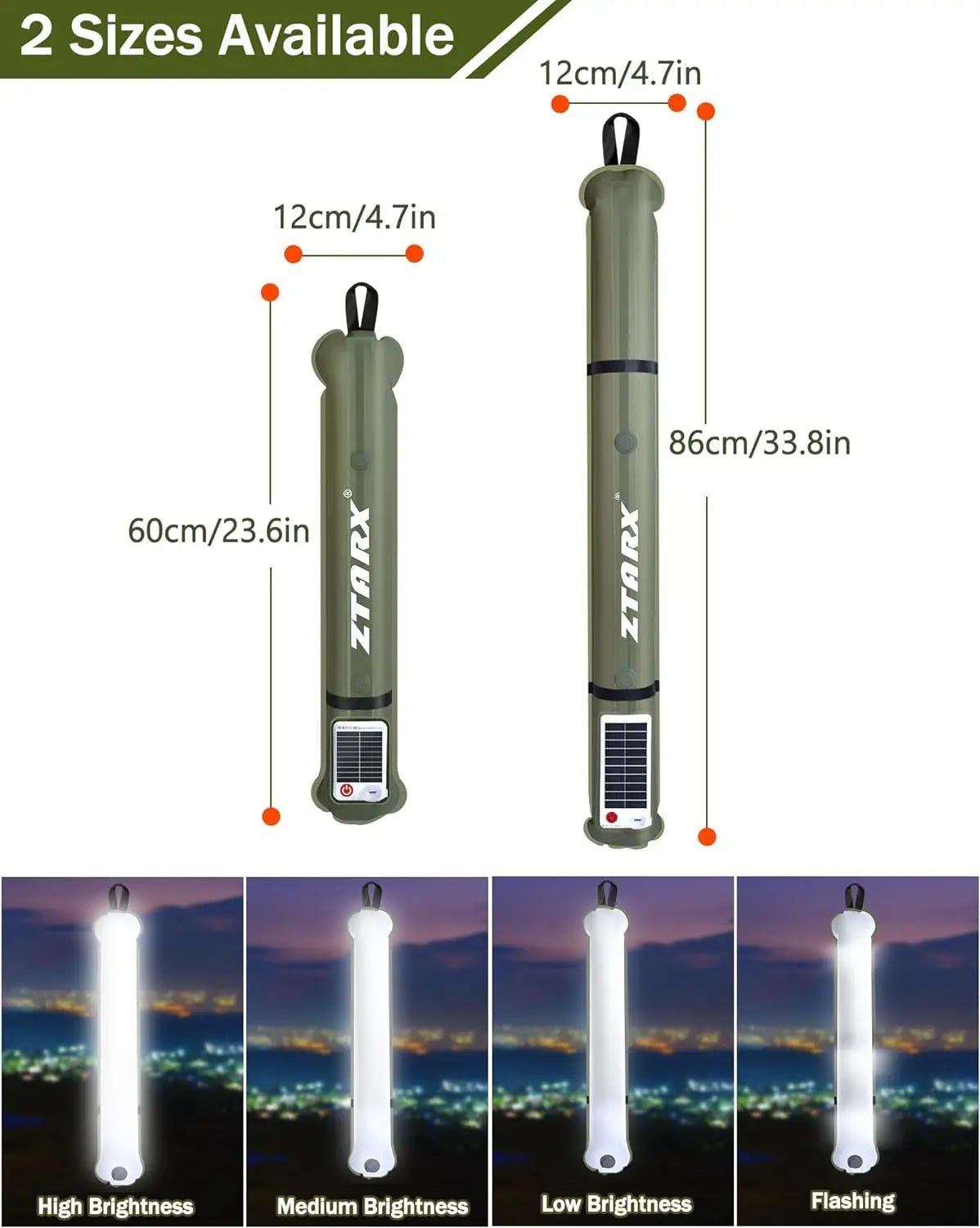 Rynx | Inflatable Solar LED Tube Light - LumiGlow Pro