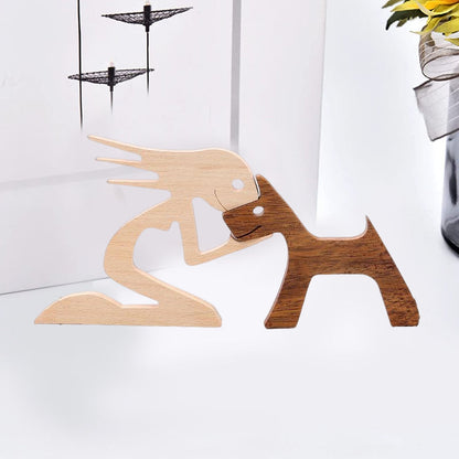Rynx | Gift for Animal Lovers - Wooden Sculpture Table Ornaments - The Love Between You and Your Furry Friend